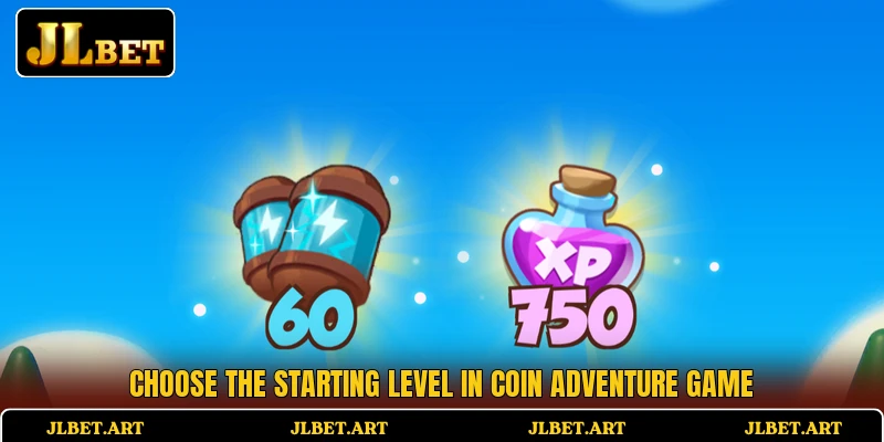 Choose the starting level in Coin Adventure game