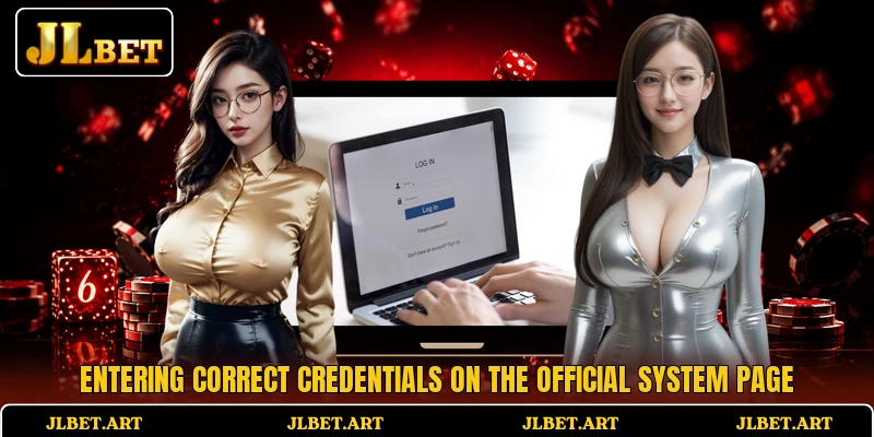 Entering correct credentials on the official system page