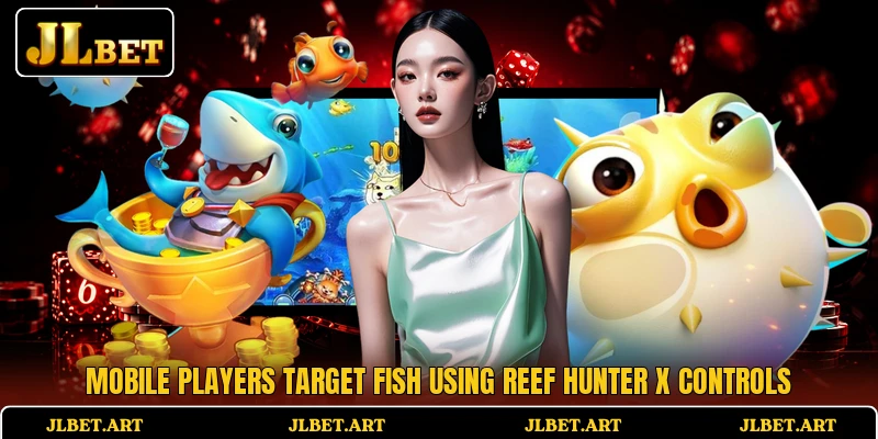 Mobile players target fish using Reef Hunter X controls