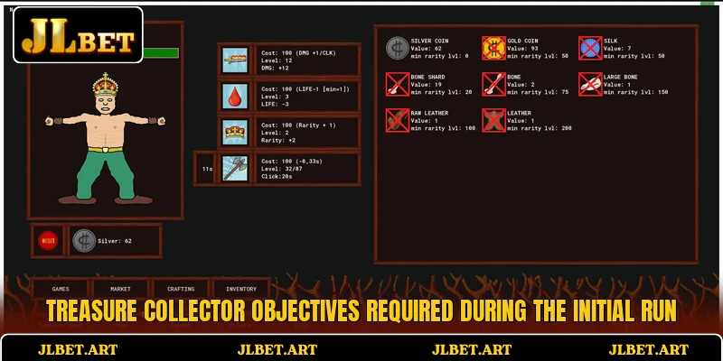 Treasure Collector objectives required during the initial run