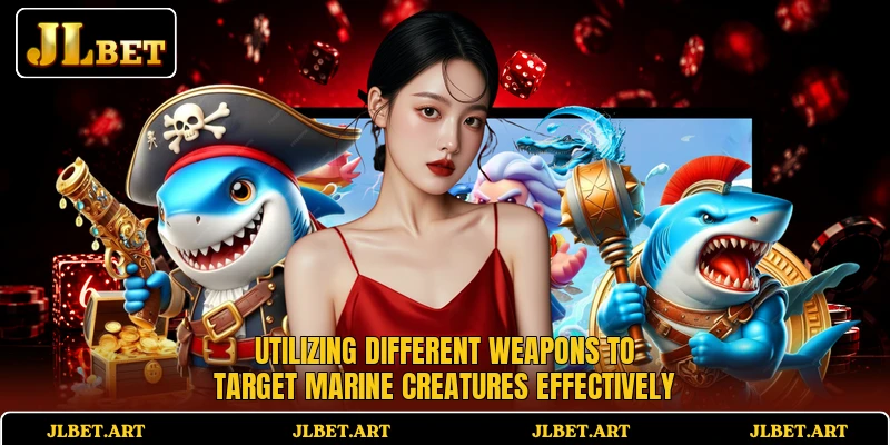 Utilizing different weapons to target marine creatures effectively