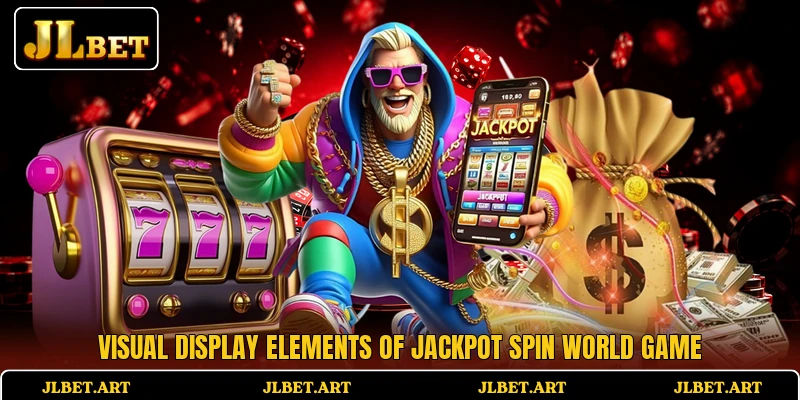 Visual display elements of Jackpot Spin World game