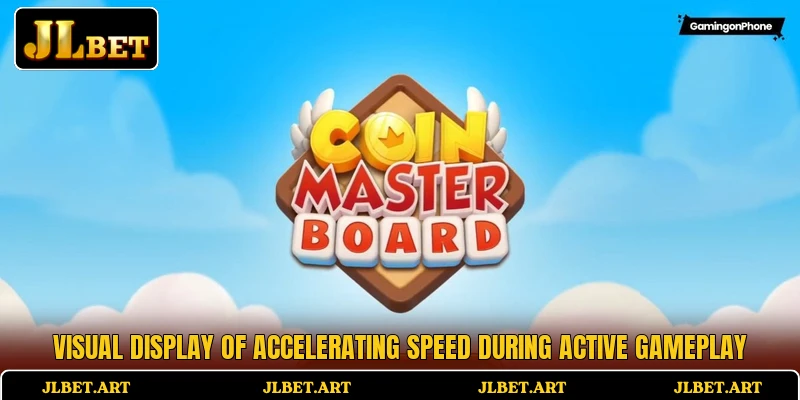 Visual display of accelerating speed during active gameplay